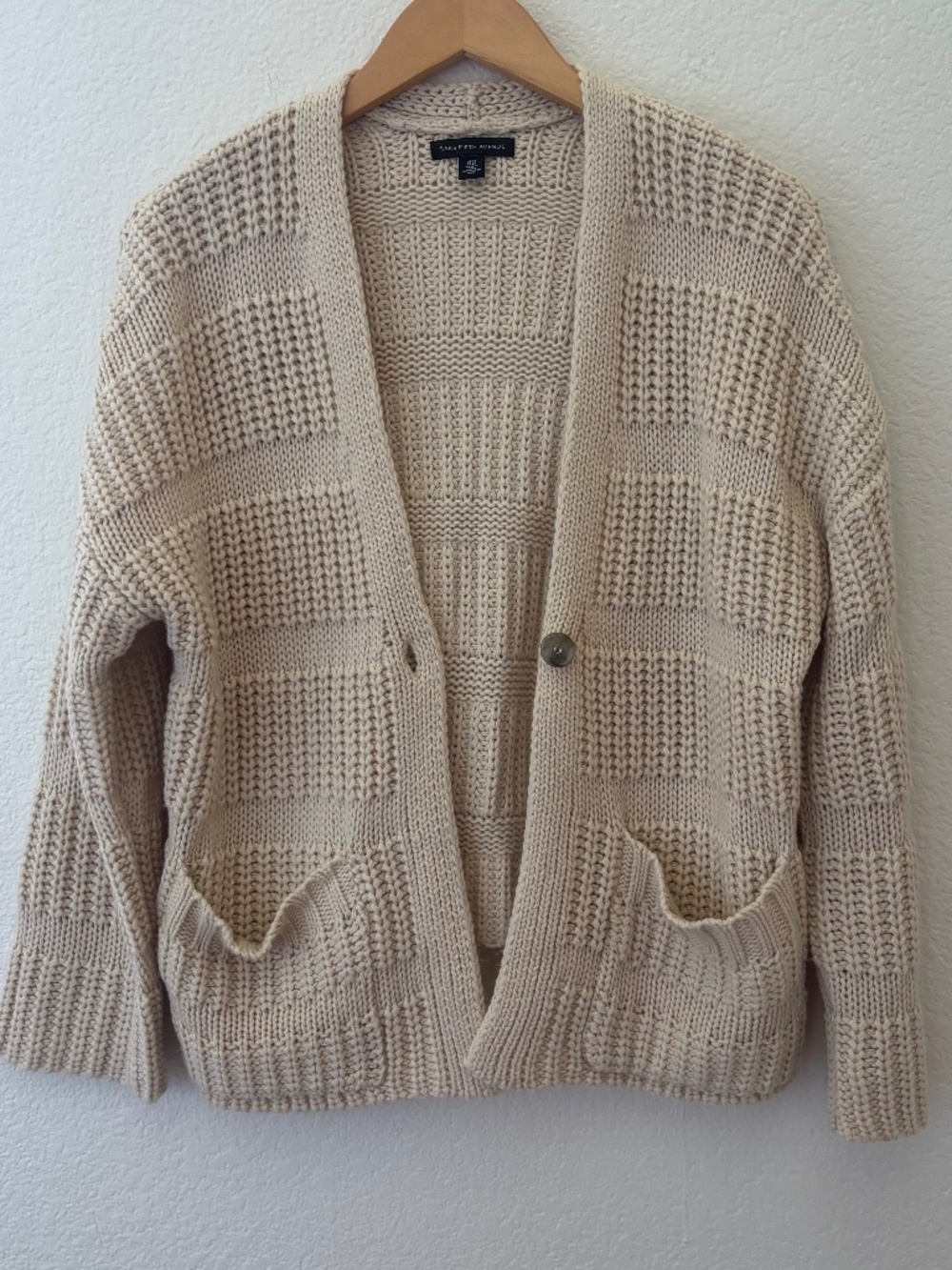 Saks Fifth Avenue wool blend knit button closure cardigan size XS